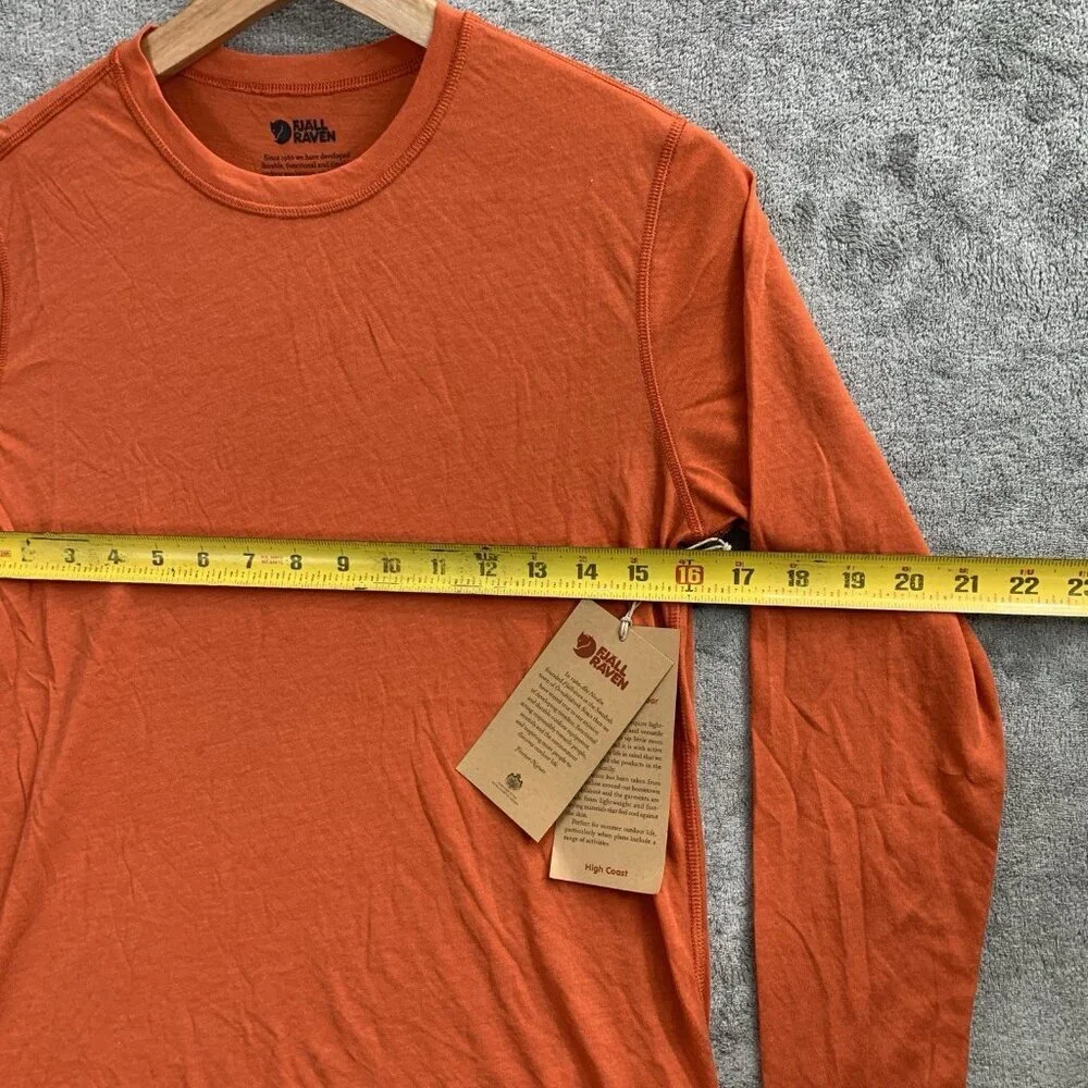 Fjallraven Shirt Womens XS High Coast Lite Basic Top Orange Long Sleeve Gorpcore - Picture 3 of 9